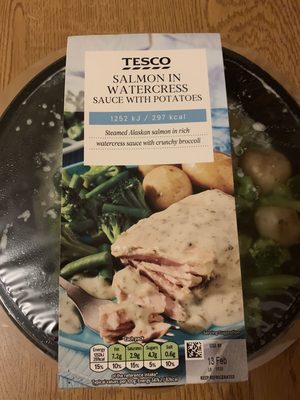 Salmon in Watercress sauce with potatoes