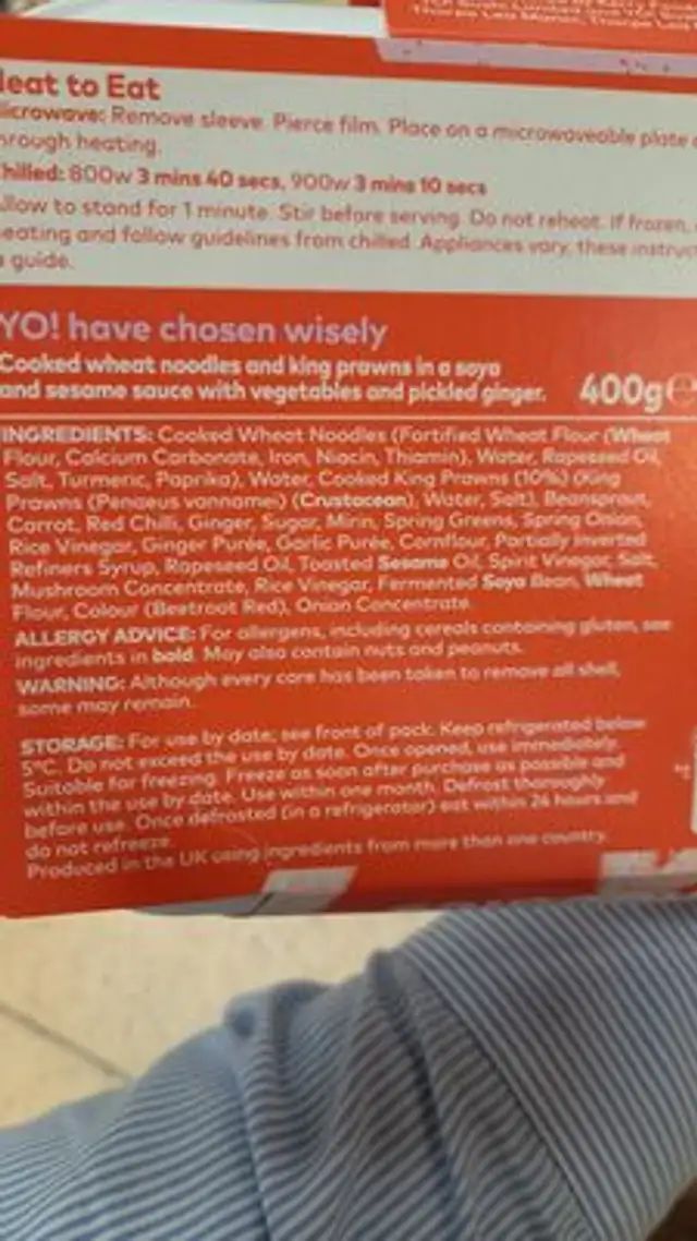 Unknown ingredients label