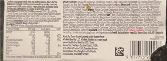 hot burrito nutrition facts table