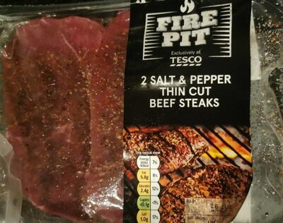 Salt and pepper thin cut beef steaks