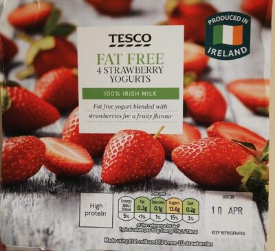 Fat free 4 strawberry yogurts