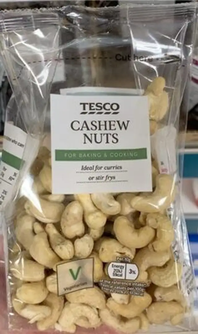 Cashew nuts front packaging