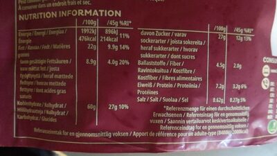 Crunchy Müsli Fruit & Nuy nutrition facts table