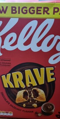 Krave choco hazelnut imp front packaging