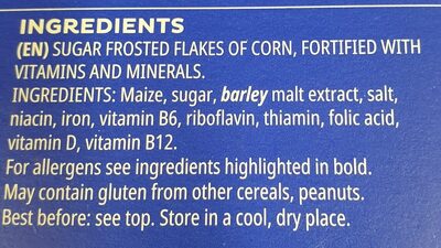 Frosties nutrition facts table