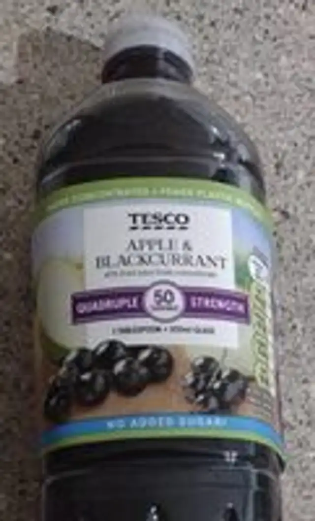 Tesco appleand blackcurrant squash