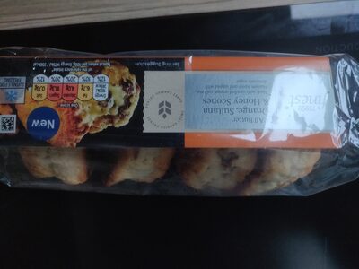 4 all butter orange, sultana and honey scones