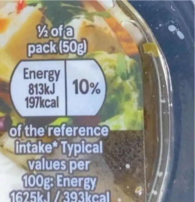 Salad cheese nutrition facts table
