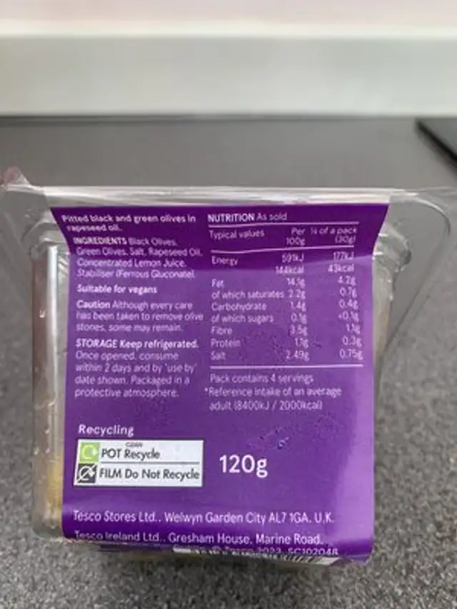 Unknown ingredients label