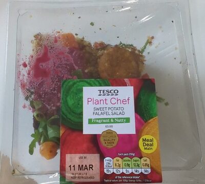 Tesco Plant Chef sweet potato falafel salad - Tesco front packaging