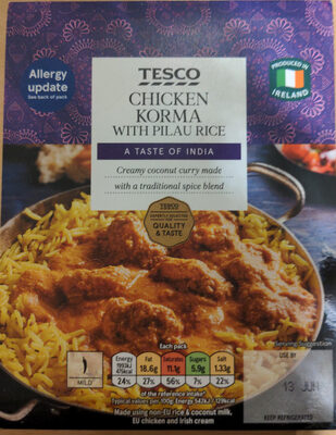 Chicken Korma with pilau rice