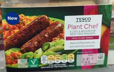 Leak and mushroom meat free bangers