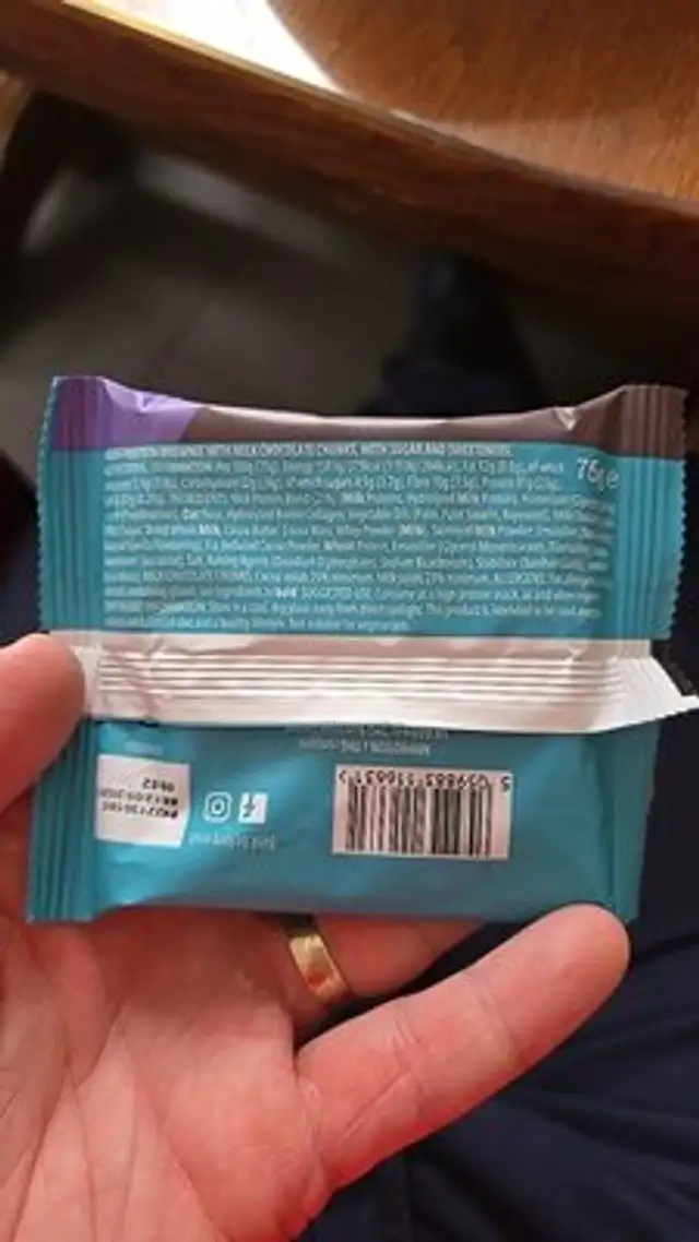 Brownie Chocolate Chunk ingredients label