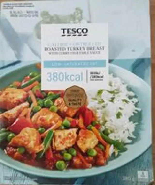 Roasted turkey breast with curry vegetable sauce