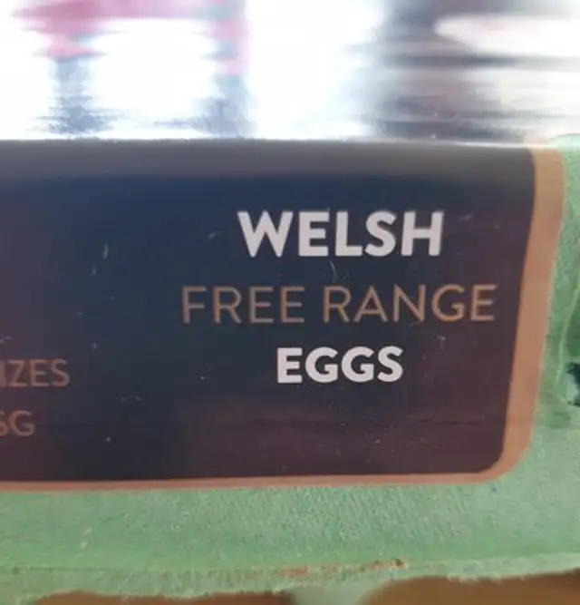Welsh free range eggs ingredients label