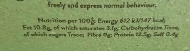 Welsh free range eggs nutrition facts table
