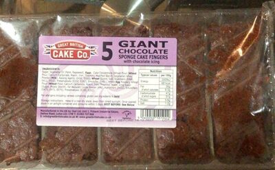 Giant chocolate sponge cake fingers