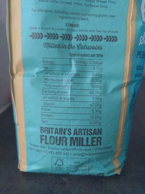 Eight Train Strong Multigrain Flour nutrition facts table