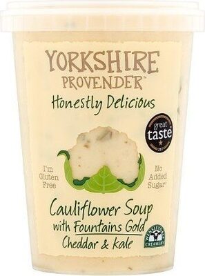 Cauliflower Soup with Fountains Gold Cheddar & Kale