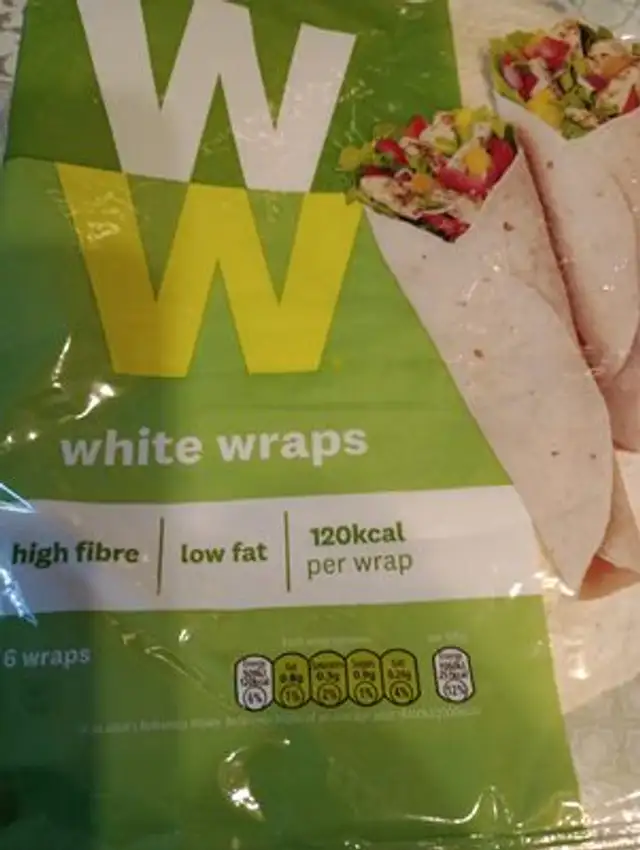 white wraps ingredients label