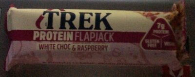 White choc and raspberry protein flapjack front packaging