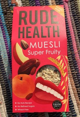 Muesli super fruity front packaging