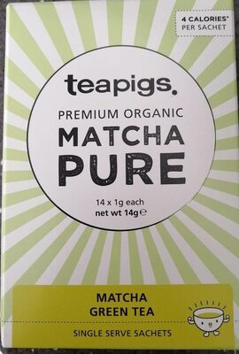 MATCHA PURE premium organic front packaging