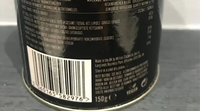 Chef’s Drops nutrition facts table