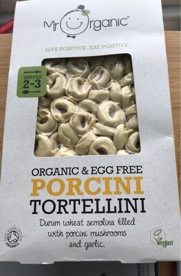 Organic&egg free Porcini Tortellini front packaging