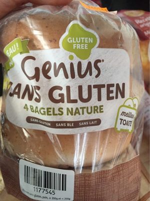 Bagel sans gluten sans lactose Genius front packaging