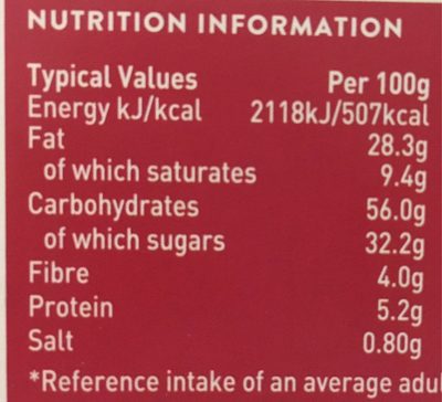 Genius Gluten Free Breakfast Bakes, Chocolate Chip & Oat nutrition facts table