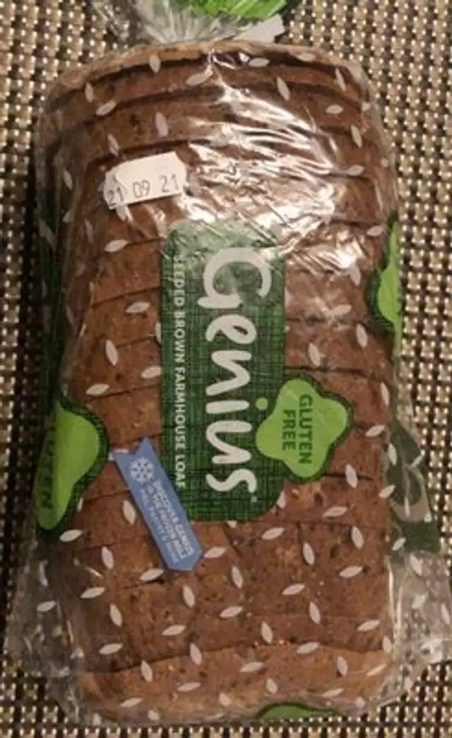 Gluten Free Seeded Brown Sliced Bread front packaging