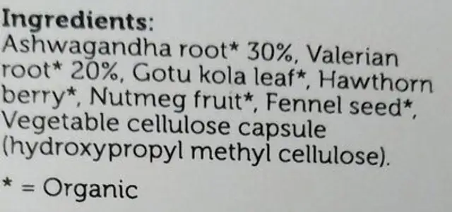 night time capsules ingredients label