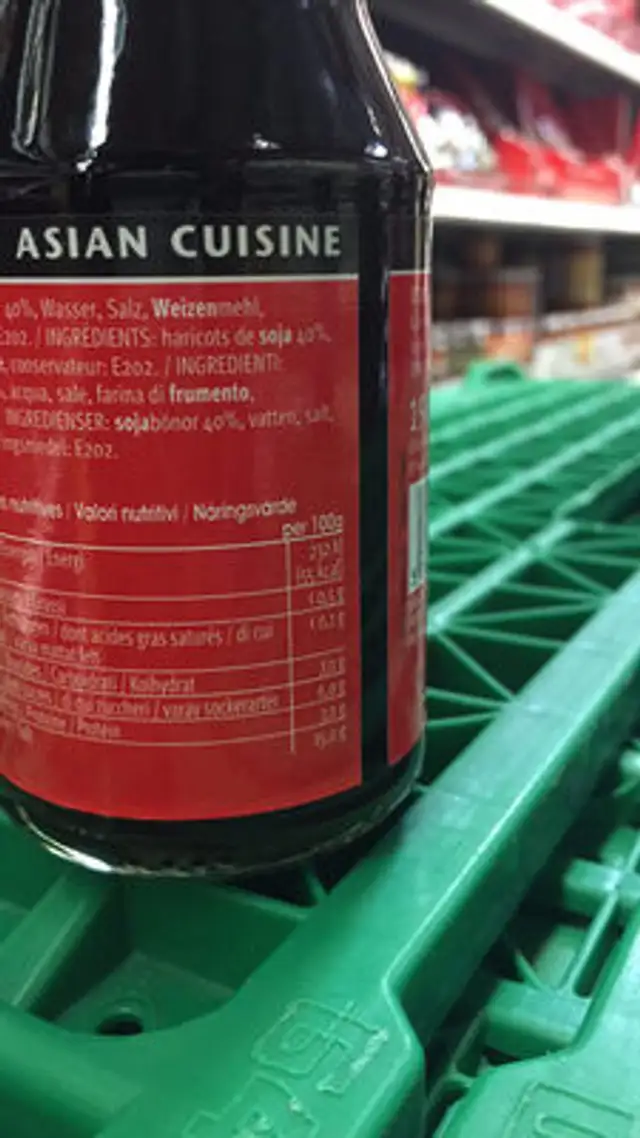 Premium soy sauce nutrition facts table