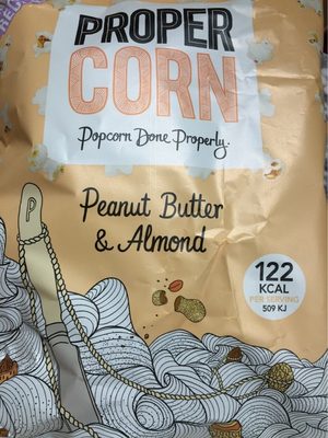 Propercorn peanut butter & almond front packaging