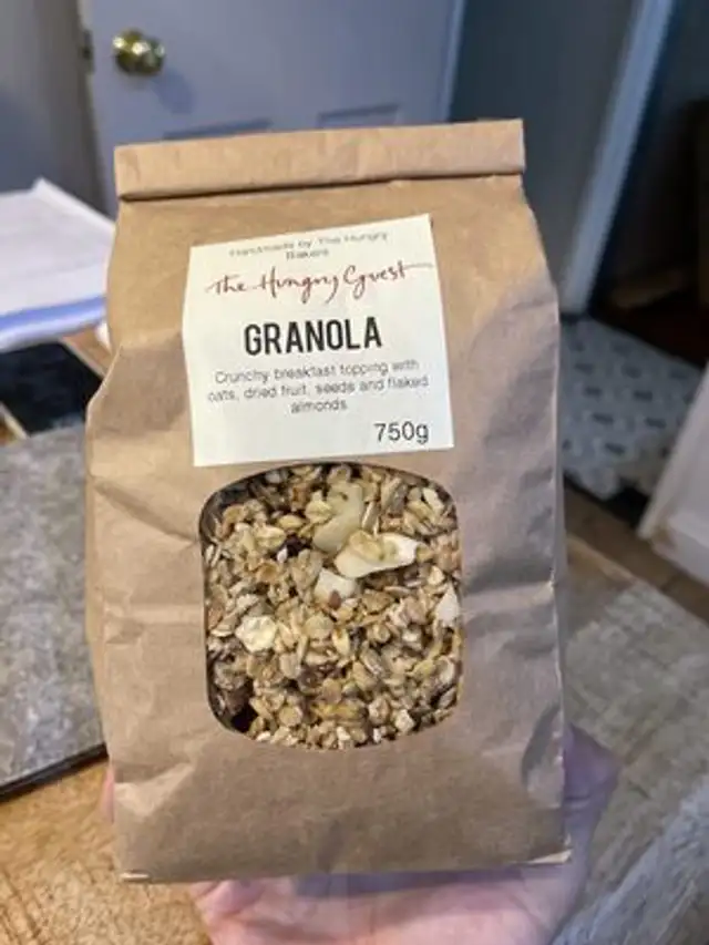 The Hungry Guest Granola front packaging