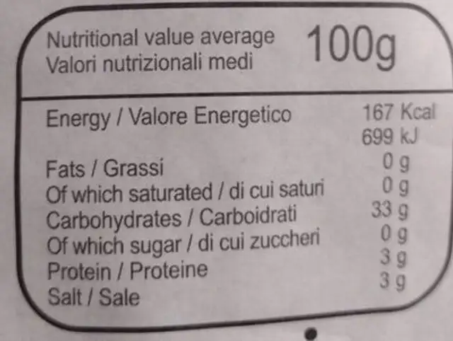 Alga kombu nutrition facts table
