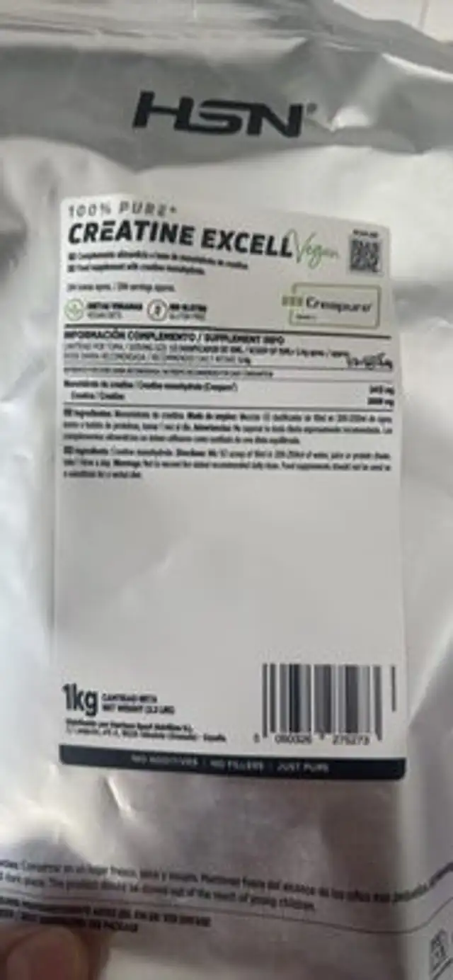 CREATINE EXCELL Vegan nutrition facts table