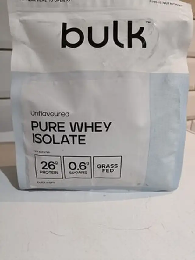 Pure whey isolate unflavoured front packaging