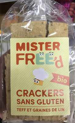 Crackers sans gluten Teff et Grains de Lin front packaging