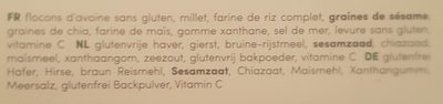Mini cracks Crackers sans gluten graines de chia et sésame ingredients label