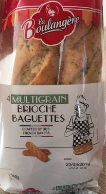 Brioche baguettes multigrain front packaging