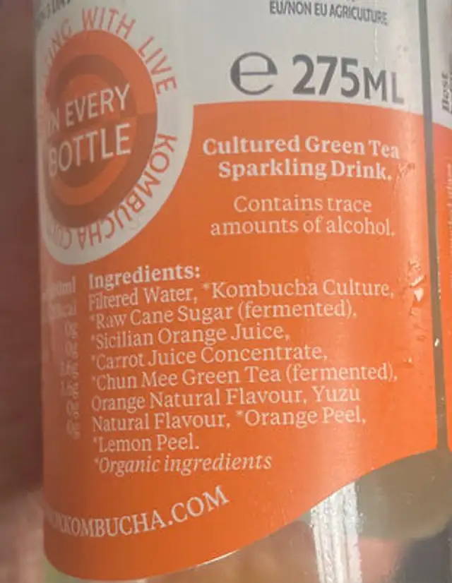 Sicilian Orange And Yuzu ingredients label