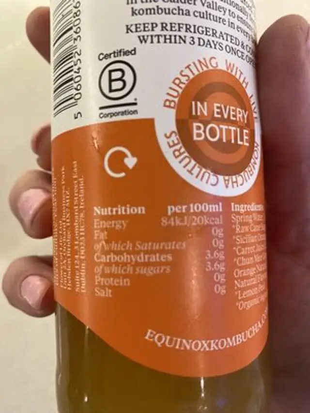 Sicilian Orange And Yuzu nutrition facts table