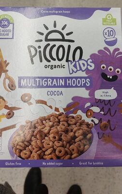 Multigrain hoops cocoa front packaging