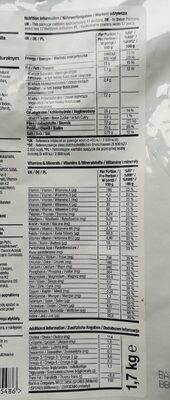 Huel v3. 0 Vanille nutrition facts table