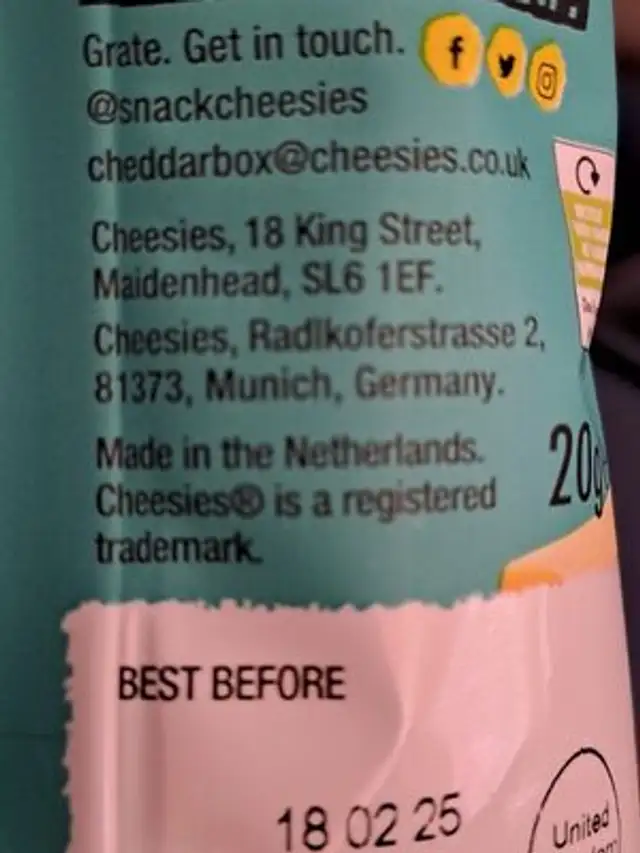 Red Leicester Cheesies front packaging