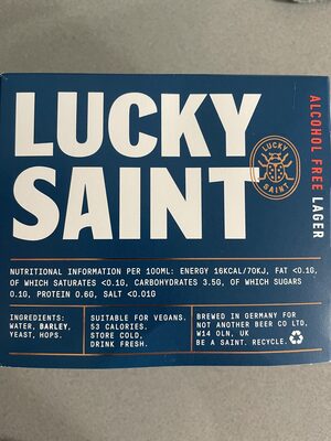 Lucky Saint Alcohol Free Lager