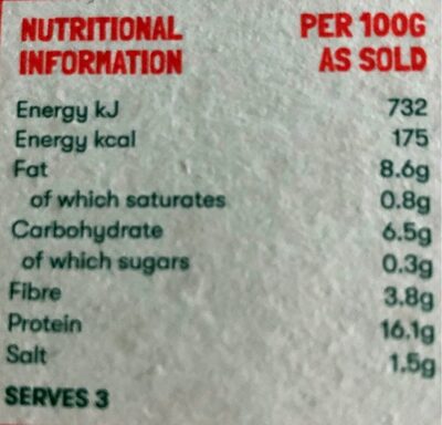 6 Meat Free Sausages nutrition facts table