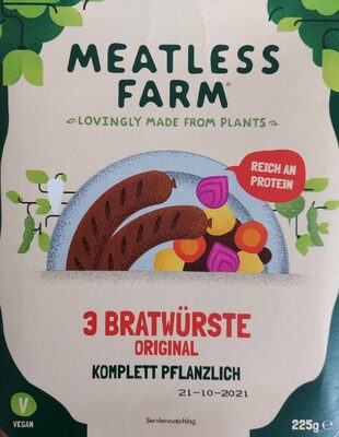 3 Bratwürste Orginal - Komplett Pflanzlich
